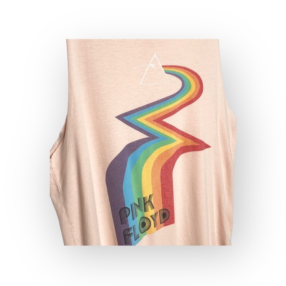new Daydreamer ☺︎︎ Pink Floyd Rainbow Muscle Tee Tank ☺︎ Light Pink ☺︎ Small - Picture 8 of 16